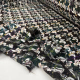 Linton Dior Edith Green Wool Deadstock Ex Designer Tweed Coating Fabric Fold