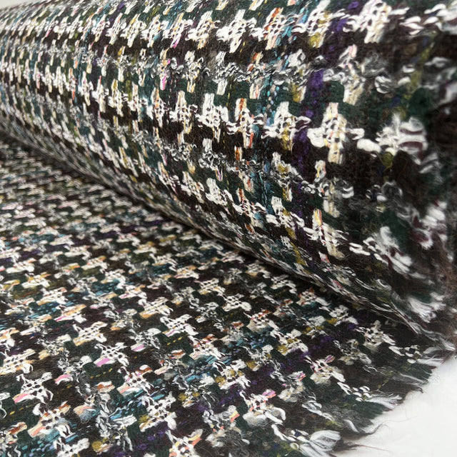 Linton Dior Edith Green Wool Deadstock Ex Designer Tweed Coating Fabric Roll