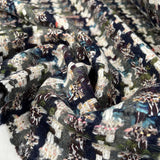 Linton Dior Evelyn Blue Green Wool Deadstock Ex Designer Tweed Coating Fabric