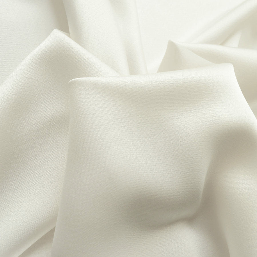 Liquid Ivory Satin Polyester Dress Fabric Cud