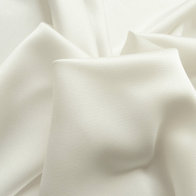 Liquid Ivory Satin Polyester Dress Fabric Cud