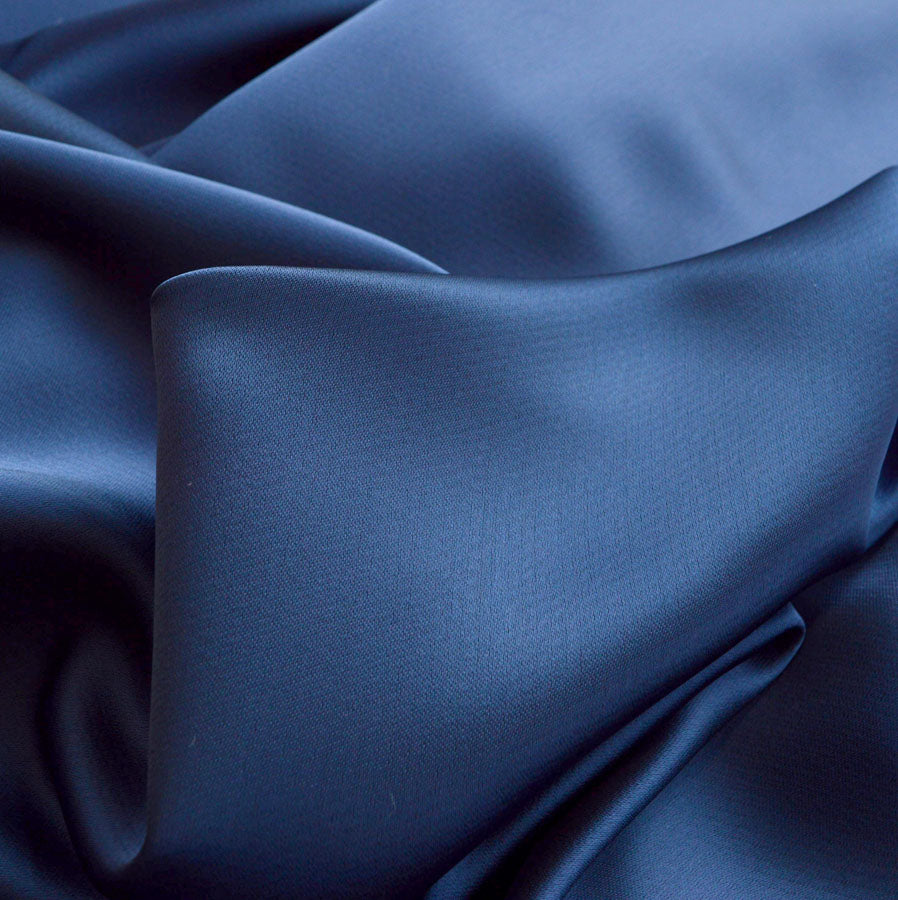 Liquid Navy Satin Polyester Dress Fabric Cu Cde36A50 7A1D 4343 9083 Fe7515C56732