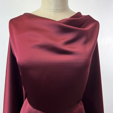 Liquid Wine Datin Polyester Dress Fabric Chest