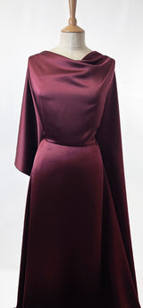 Liquid Wine Datin Polyester Dress Fabric Dress