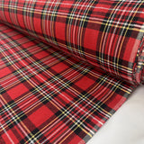 Loch plaid red cotton tartan check twill shirting fabric roll