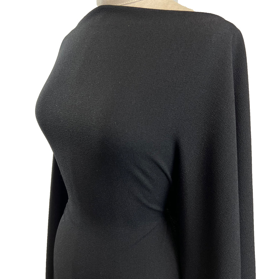 Lona Crepe Black Dressmaking Fabric Mannequin Side