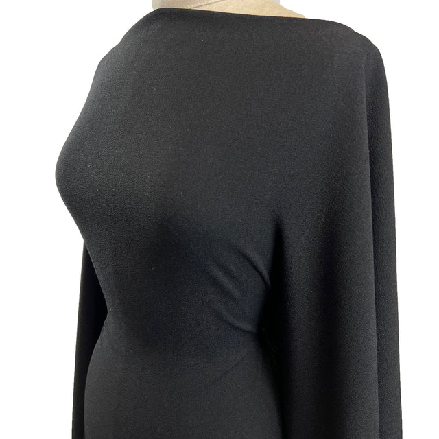 Lona Crepe Black Dressmaking Fabric Mannequin Side