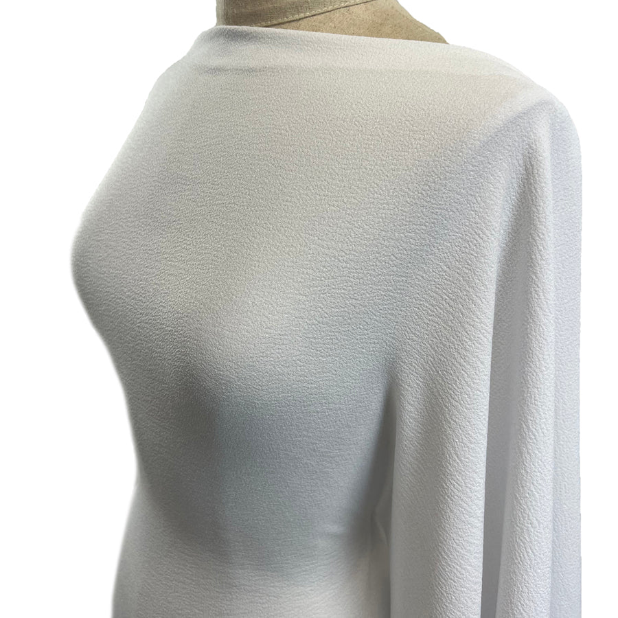 Lona Crepe White Dressmaking Fabric Mannequin Side