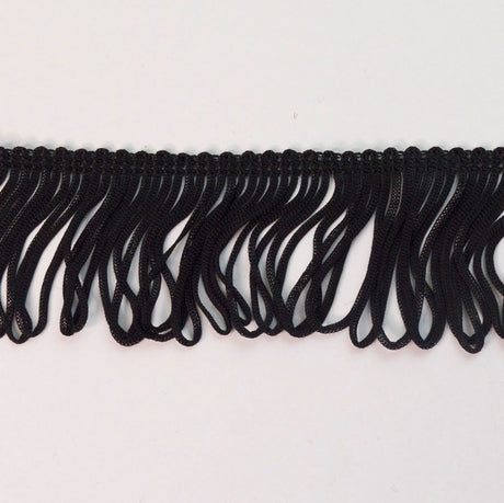 Loop Fringe Trim Edging Black Sewing Craft Fabric S