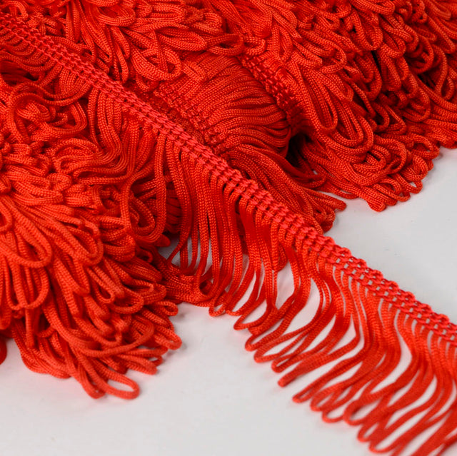 Loop Fringe Trim Edging Red Sewing Craft Fabric Cu