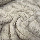 Lora Faux Fur Nude Polyester Soft Stripe Coating Fabric