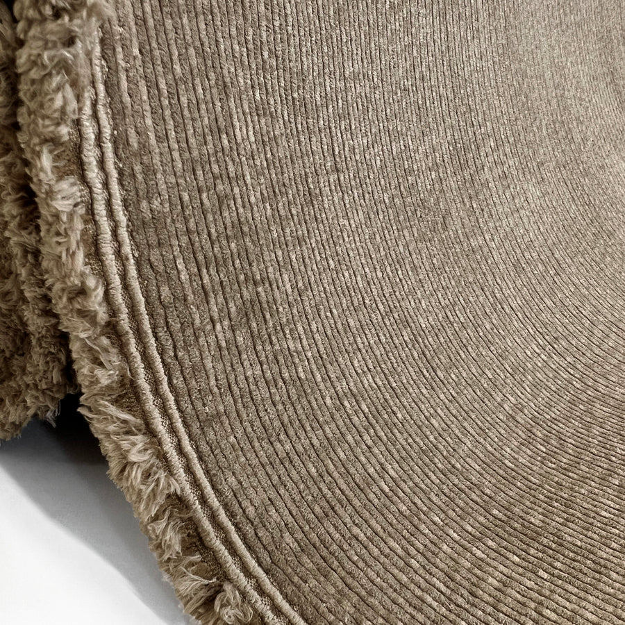 Lost Cord Polyester Polyamide Lycra Brown Beige Corduroy Striped Woven Fabric Roll