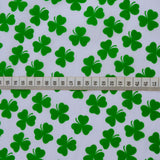 Lucky Clover White Poly Cotton Dress Fabric S