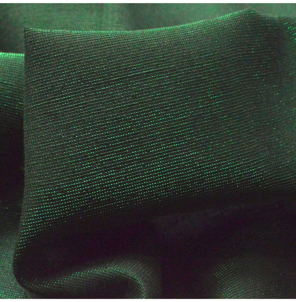 Lurex Green Cotton Metallic Lurex Dress Craft