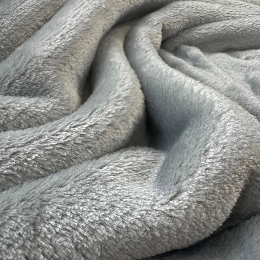 Luscious Fleece Silver Grey Soft Fabric
