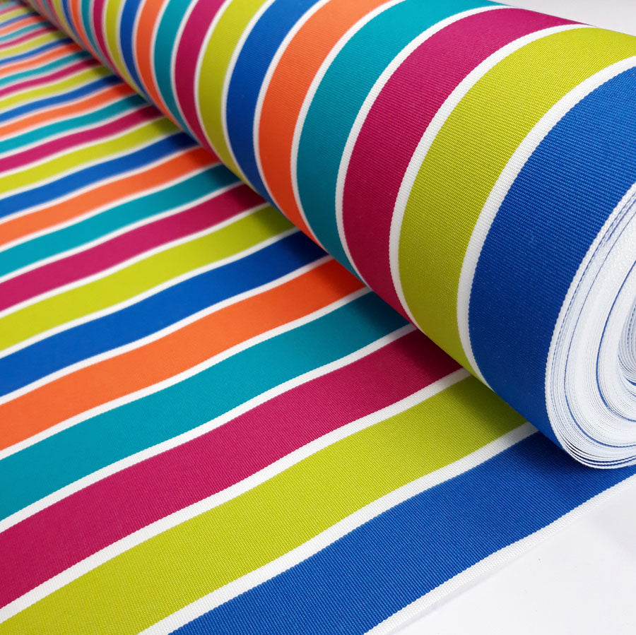Luxe Water Resistant Canvas Pop Art Water Resistant Striped Multicoloured Canvas Fabric Fabric Photo