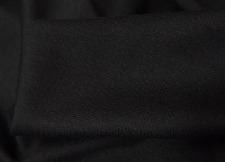 Luxury Ponte Black Plain Double Knitted Viscose Elastane Jersey Dress Close Up Fabric Photo