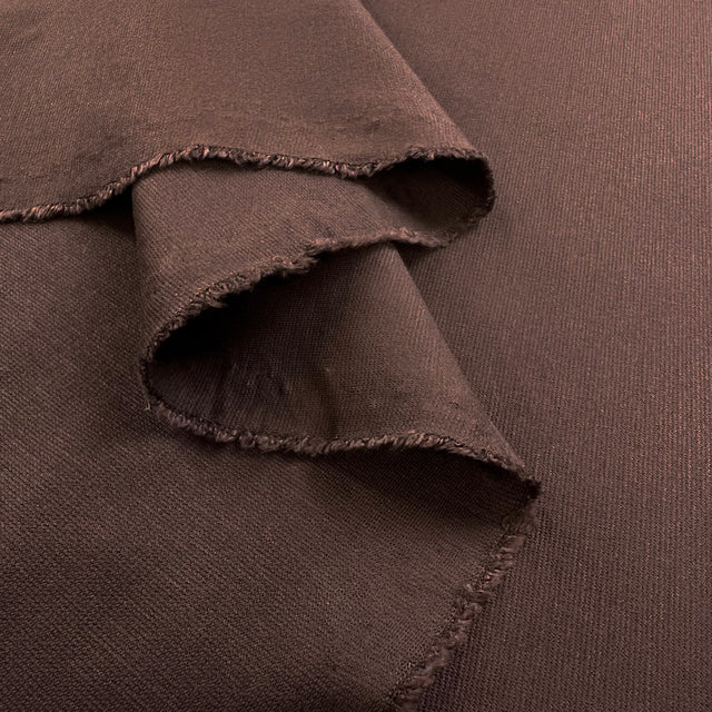 Luxury Ponte Chocolate Oeko Tex Dressmaking Fabric Fold