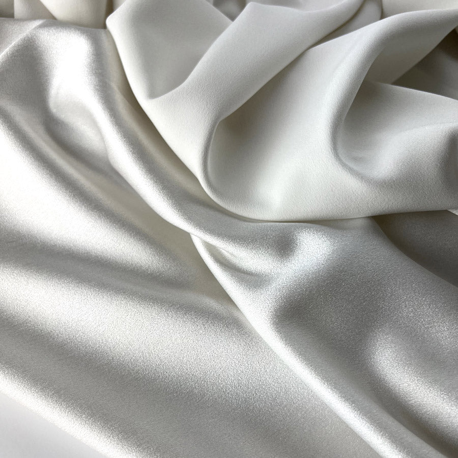 Luxury Satin Backed Crepe Ivory Dress Fabric
