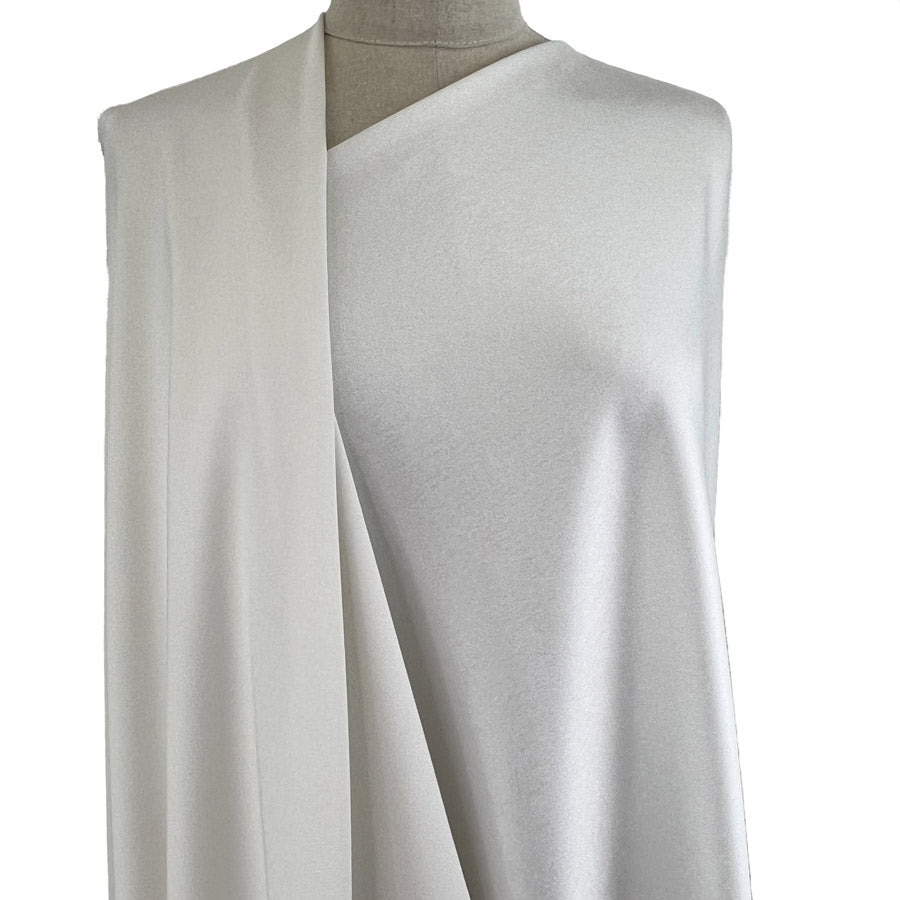 Luxury Satin Backed Crepe Ivory Dress Fabric Front