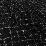 Maddie black silver check viscose polyester boucle coating fabric cu