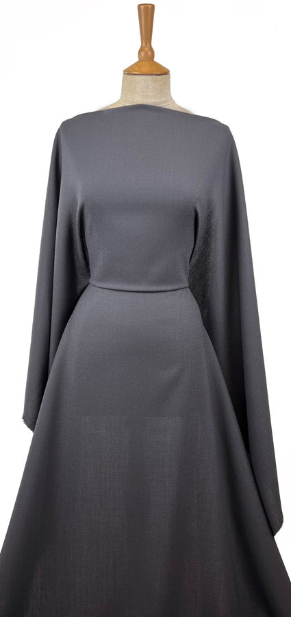 Made In Lancashire Pure Wool Crepe Dressmaking Fabric Grey Dress