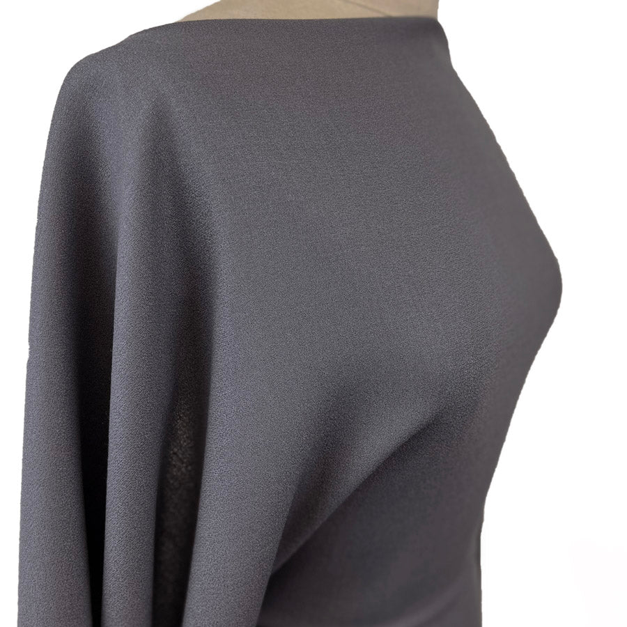 Made In Lancashire Pure Wool Crepe Dressmaking Fabric Grey Side