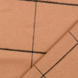 Madison Tan Wool Polyester Brown Check Coating Fabric Fold
