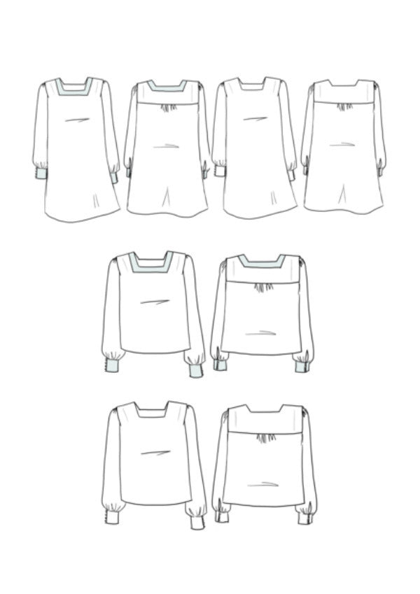 Maison Fauve Lauren Blouse Dress Sewing Pattern Sketch