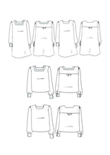 Maison Fauve Lauren Blouse Dress Sewing Pattern Sketch
