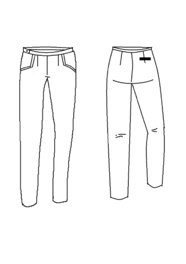 Maison Fauve Loulou Cigarette Trousers Sewing Pattern Sketch