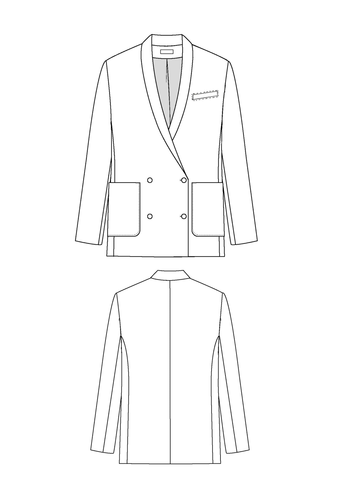 Maison Fauve Mimosa Blazer Sewing Pattern Sketch