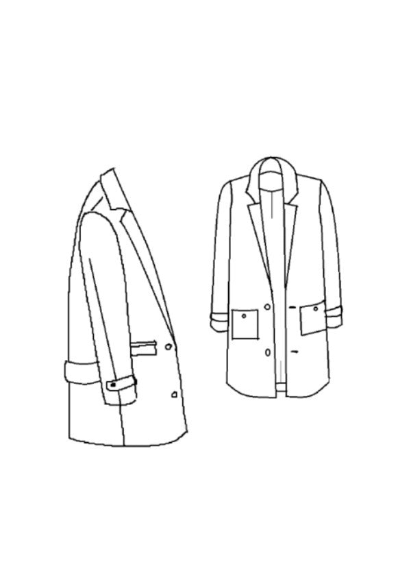Maison Fauve Ray Coat Sewing Pattern Sketch