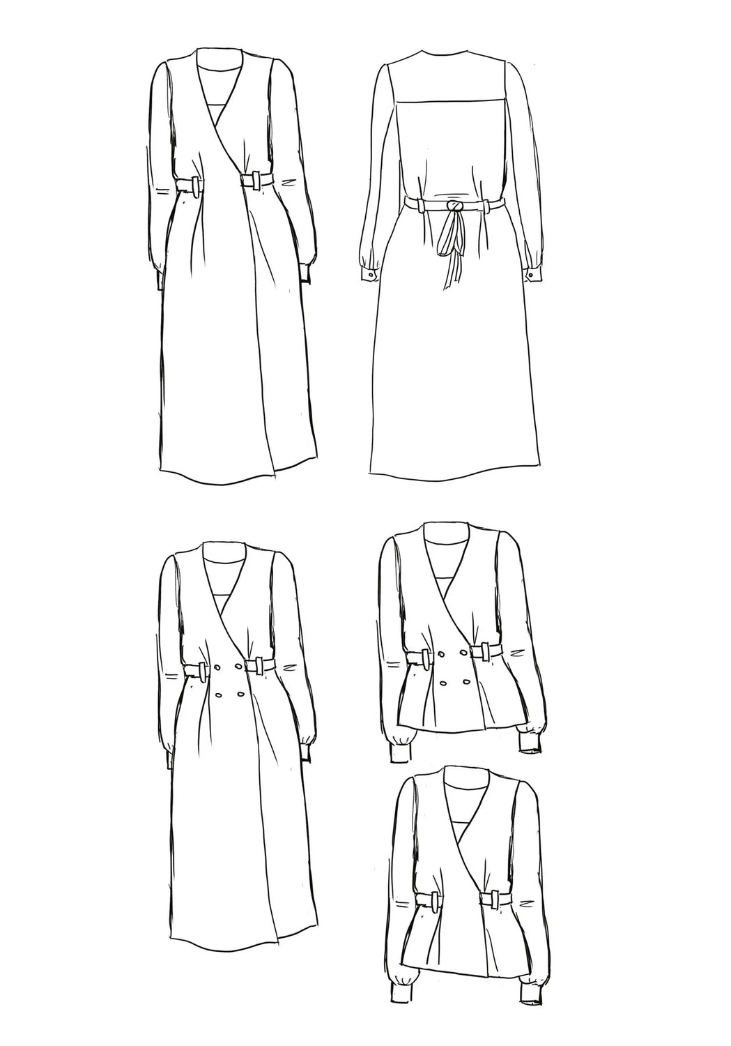 Maison Fauve Soho Wrap Dress Pattern Sketch