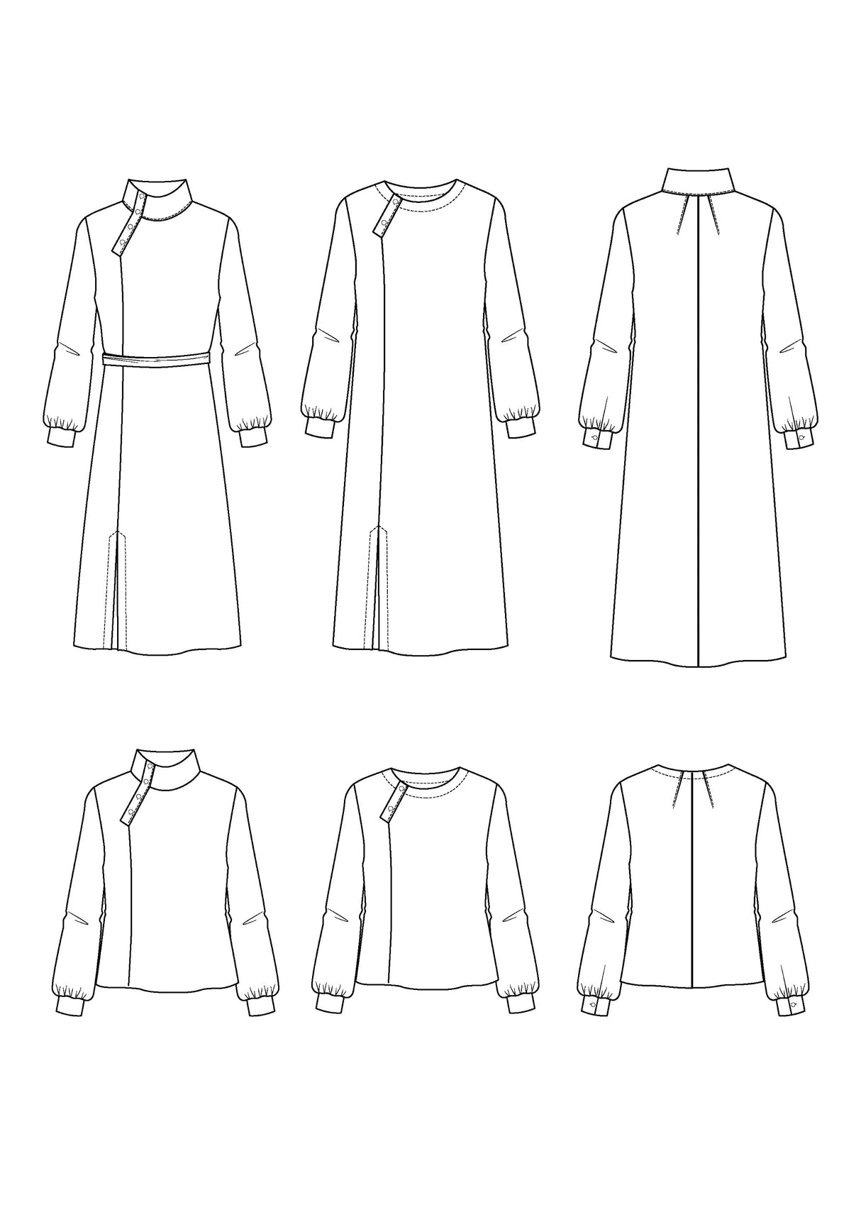 Maison Fauve Soliflore Dress Blouse Pattern Sketch