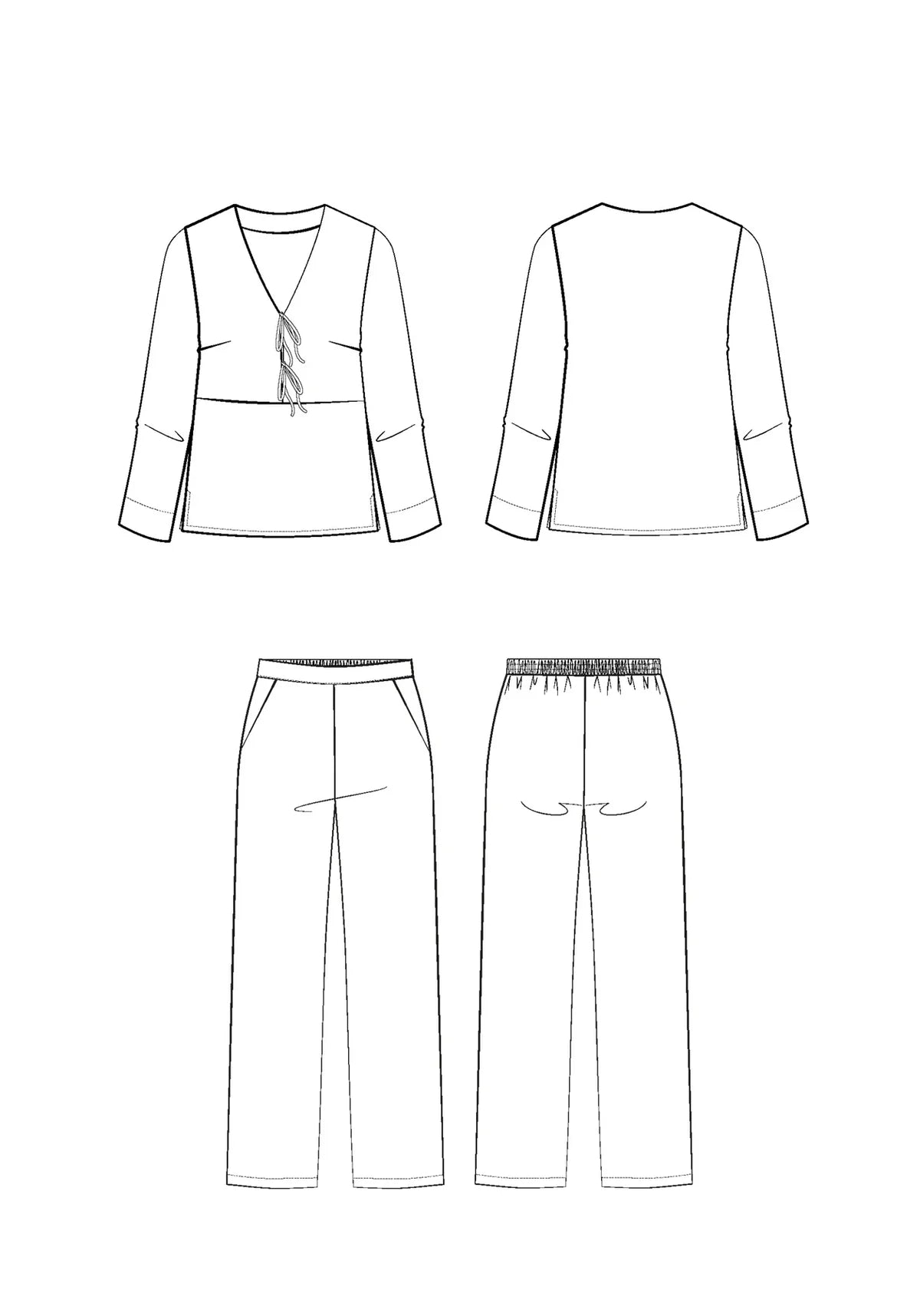 Maison Fauve Soupir Pyjamas Pattern Sketch