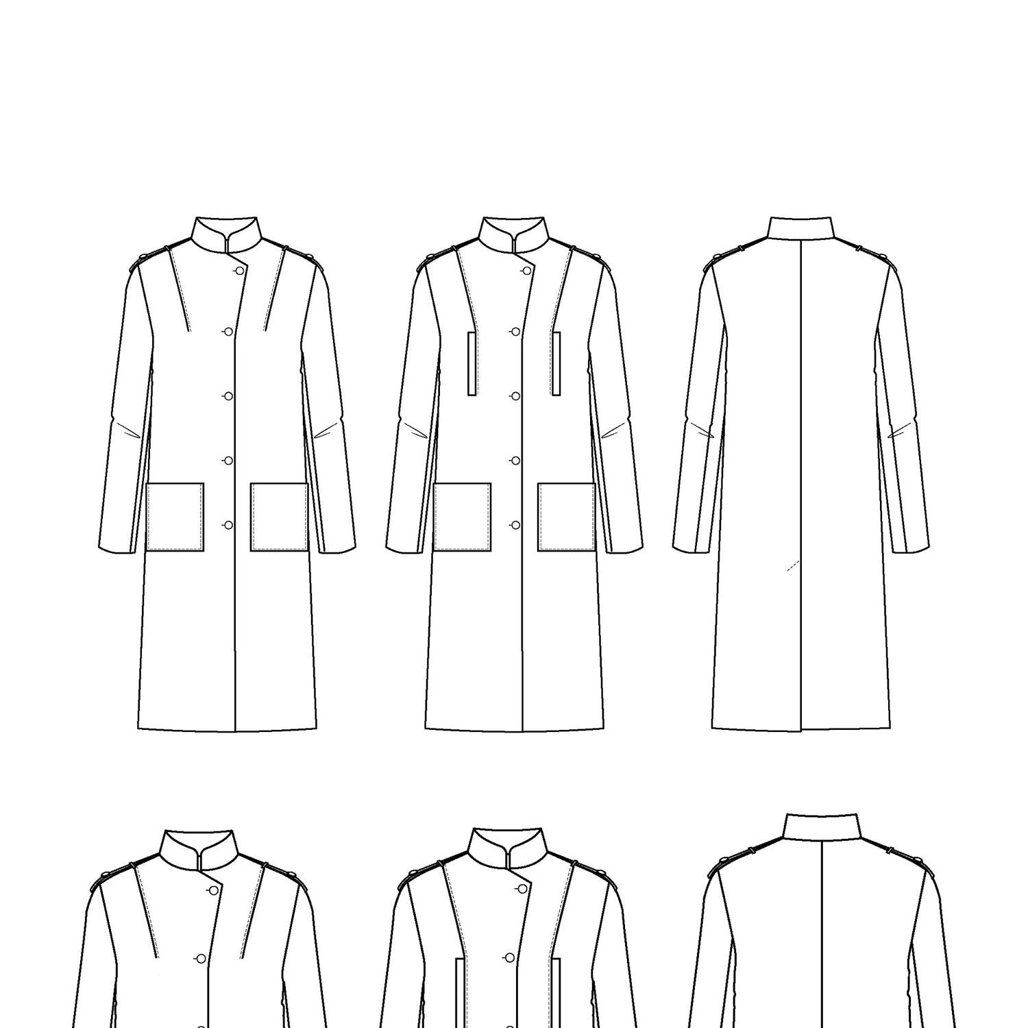 Maison Fauve Tigris Coat Pattern Sketch