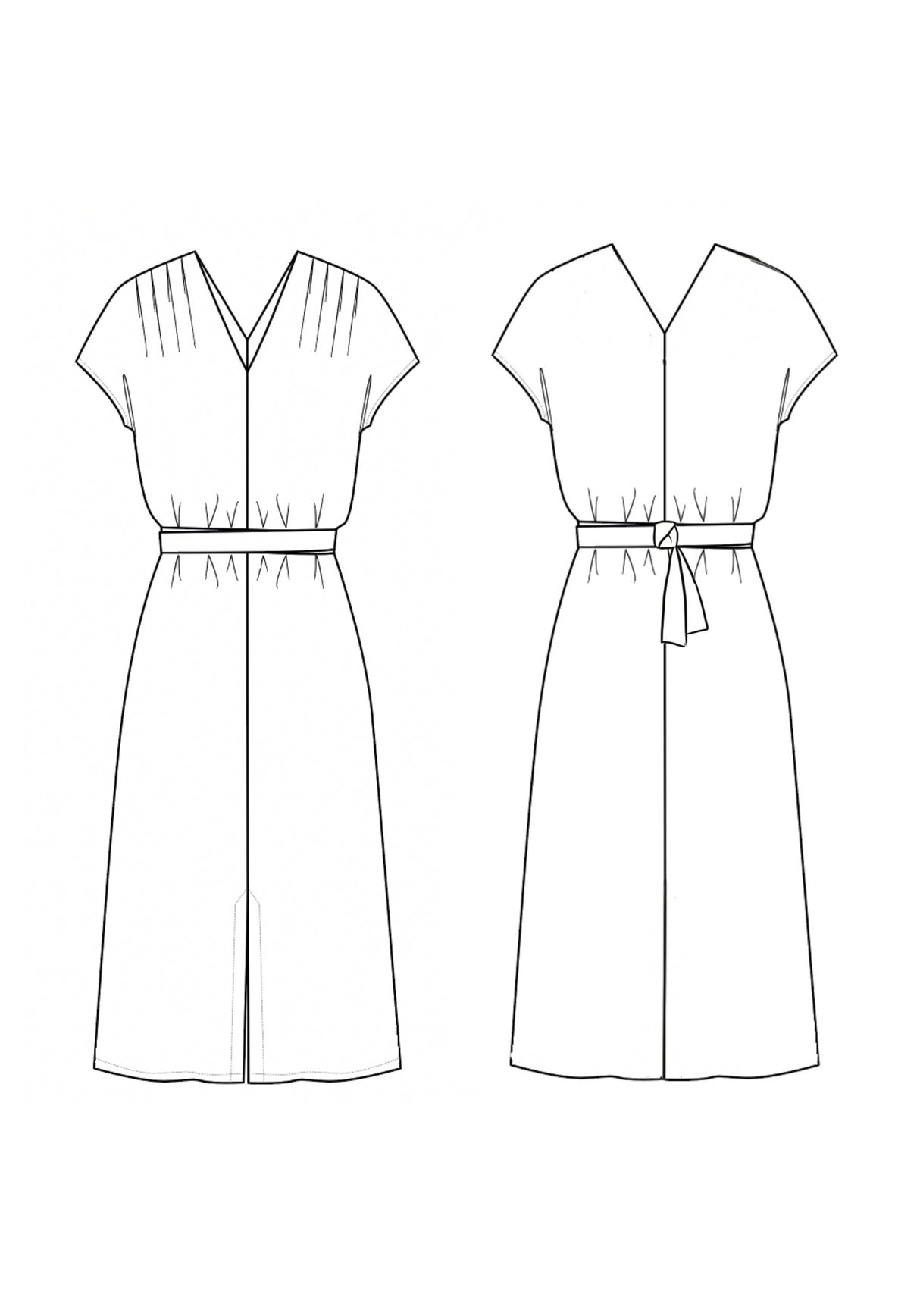 Maison Fauve Transat Dress Sewing Pattern Sketch