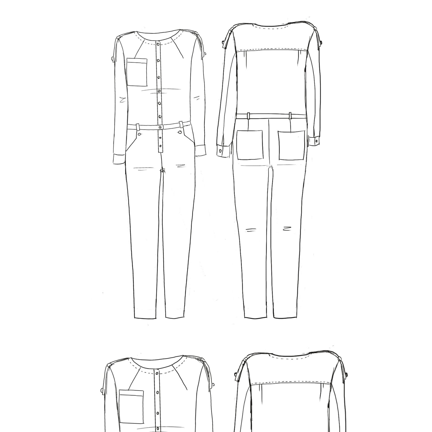 Maison Fauve Vip Re Jumpsuit Dress Pattern Sketch