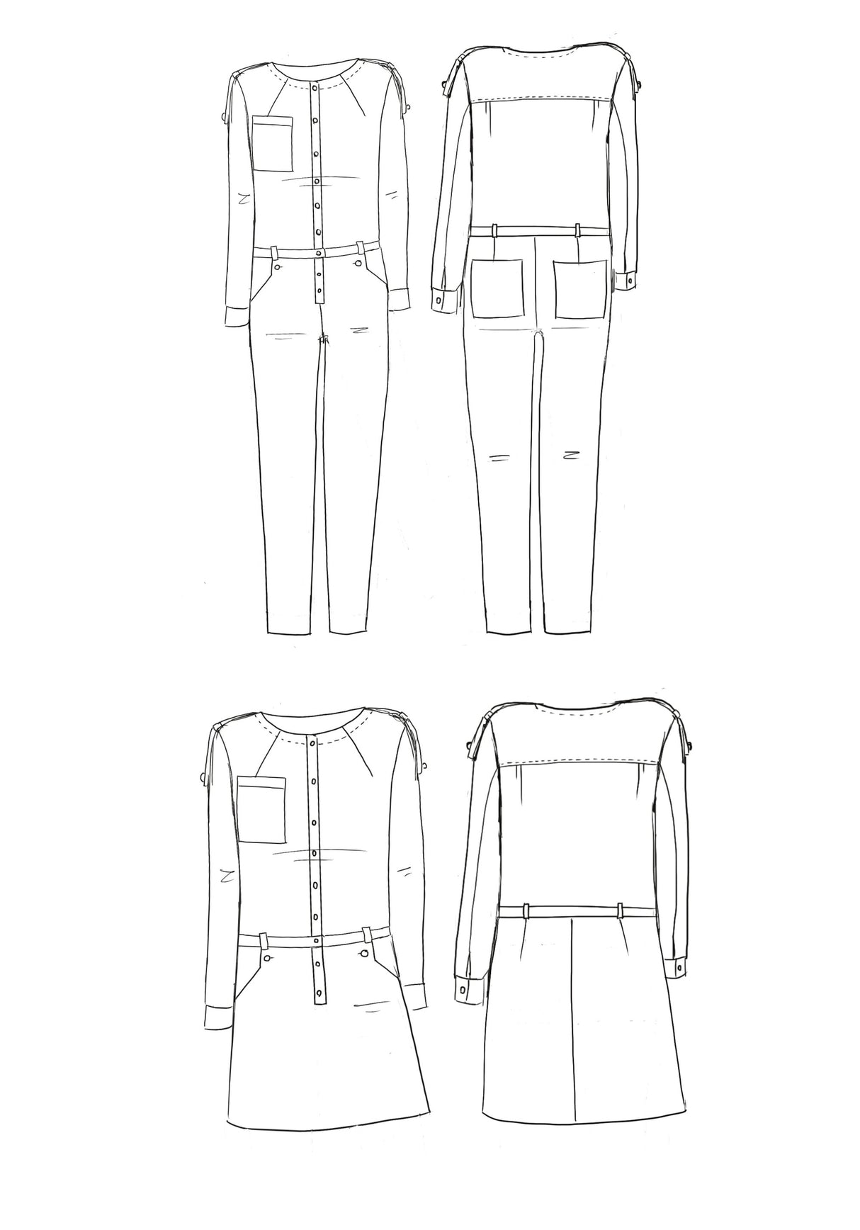 Maison Fauve Vip Re Jumpsuit Dress Pattern Sketch