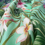 Maison Mint Blossom Silk Broadcloth Floral Pink Ex Designer Italian Dress Fabric