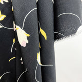 Marocaine Viscose Crepe Dress Fabric Black Floral Cilla Hang