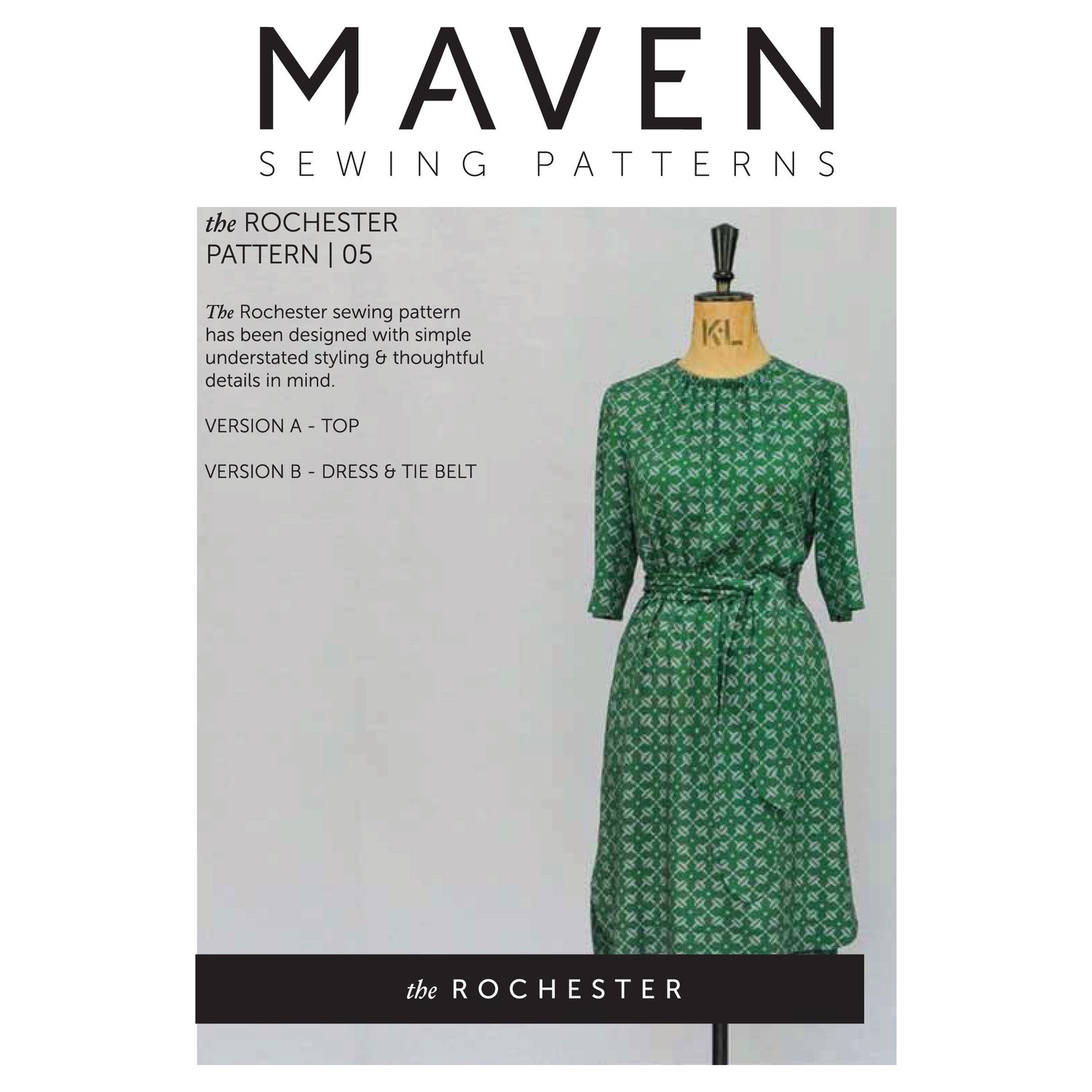 Maven Rochester Dress And Top Pattern Cover