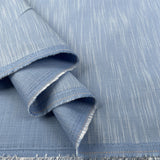 Maya Suiting Sky Blue Cotton Elastane White Woven Fabric Fold