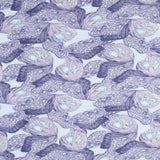 Mazarine Polyester Pleated Chiffon Blue Butterfly Printed Dress Fabric