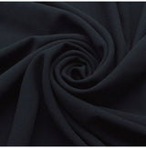 Mega Drat Double Crepe Black Polyester Dress Fabric Cud