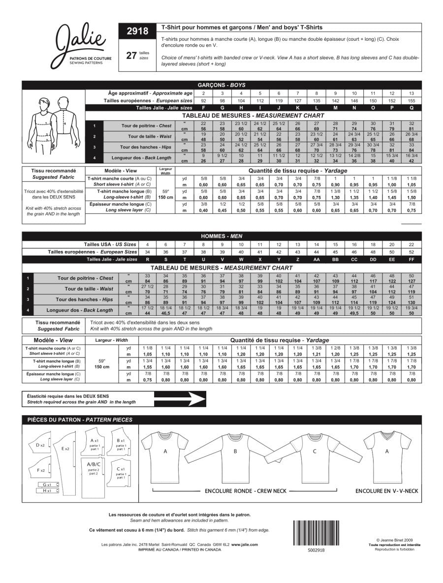 Men S T Shirt S Pattern Jalie Backcover