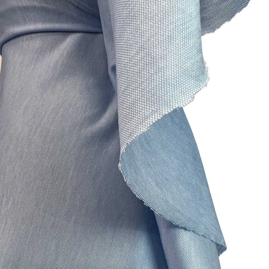 Mercerised Jersey Blue Cotton Dressmaking Fabric Drape
