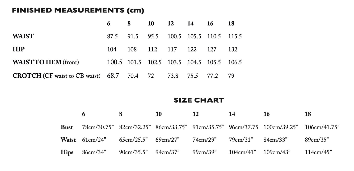 Merchant   Mills Harlene Dungarees Pattern Sizes 6 18 Sizechart