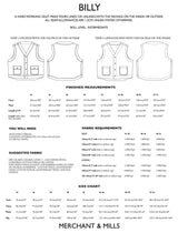 Merchant And Mills Mens Billy Gillet Pattern Backcover